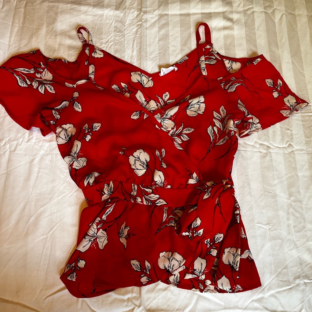 Sienna Sky red floral tank